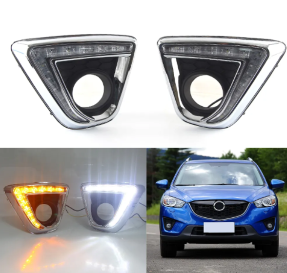 KEEN 12V DRL for Mazda CX-5 2012-2015 led Daytime Running Light Driving Fog Lamp with Turn Signal Head Lamp