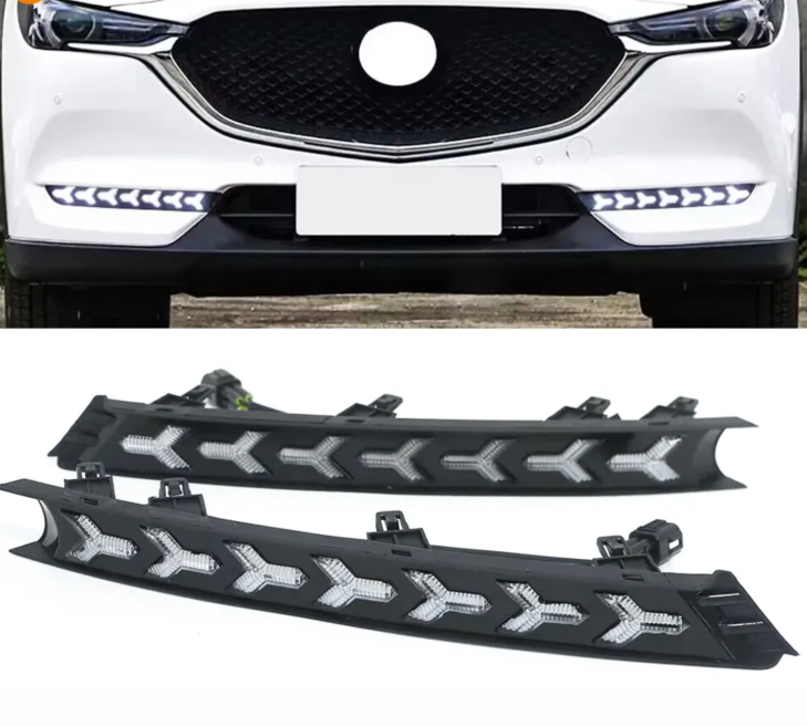 KEEN LED Daytime Running Light for Mazda CX-5 cx5 2017 2018 2019 2020 2021 DRL with Flowing Turn Signal Fog Lamp