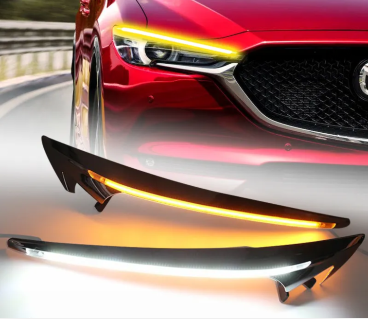 KEEN 12V Headlamp Eyebrow led for Mazda CX-5 2013-2015 Led DRL Turn Signal Lamp Headlight Eyelids Decoration Lamp