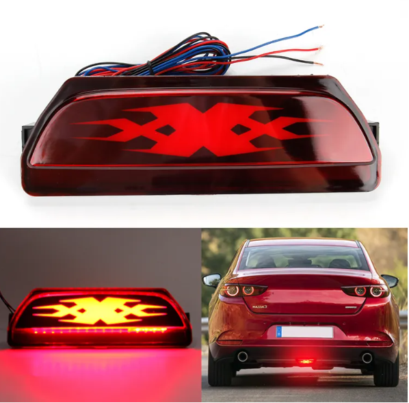 KEEN 12V Rear Fog Light for Mazda 3 Axela Streamer Rear Bumper Pilot Tail Light Car Strobe Brake Reflector Lights