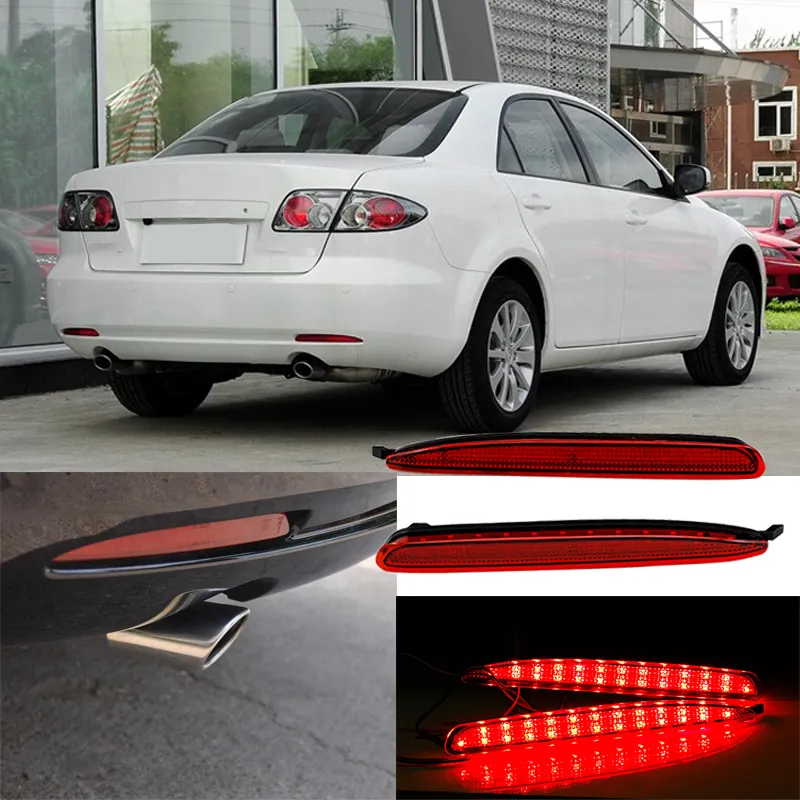 KEEN 12V Car Accessories Taillamp Brake Stop LED Red Rear Bumper Reflector For Mazda 6 atenza LED Tail Light Warning Lamp