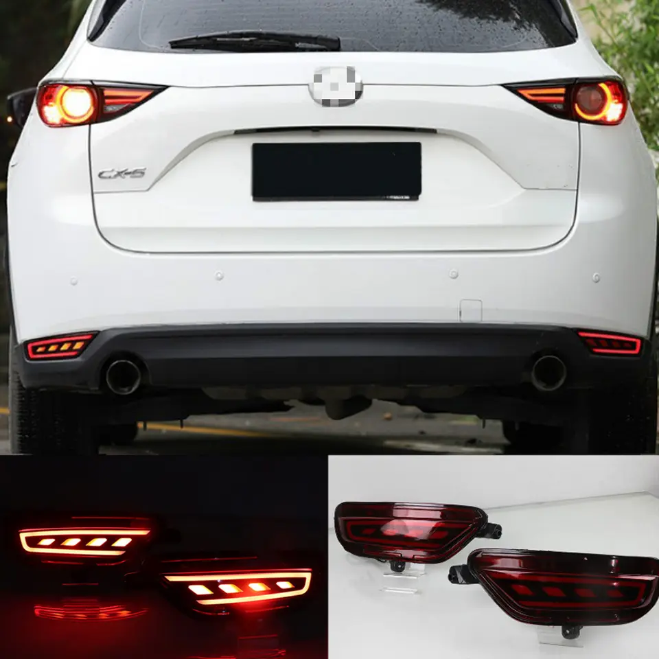 KEEN Waterproof Car led Rear Bumper Reflector for Mazda CX-5 2018-2020 Tail light with flow Turning Brake Stop Light