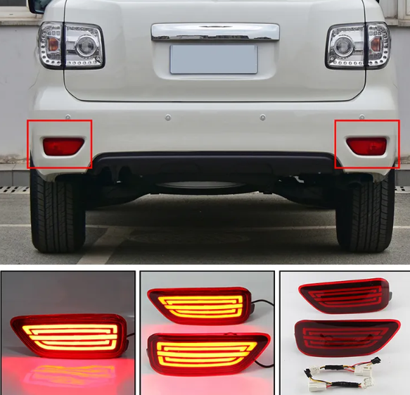 KEEN 3 Functions led Tail Light for Nissan Patrol 2014-2019 Led Turning Rear Bumper Light Brake Warning Lamp
