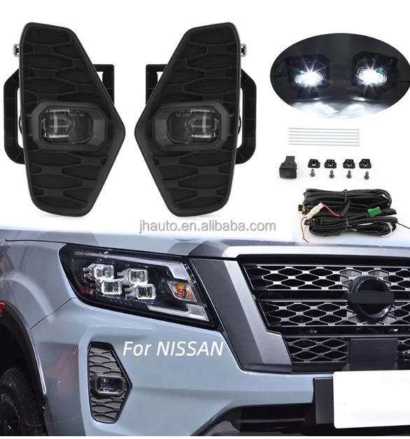 KEEN Super Bright Car LED Fog Light For 2021 Nissan Navara NP300 DRL 6000K 2022 White Frontier Fog Lamp Cover Light 12V LED