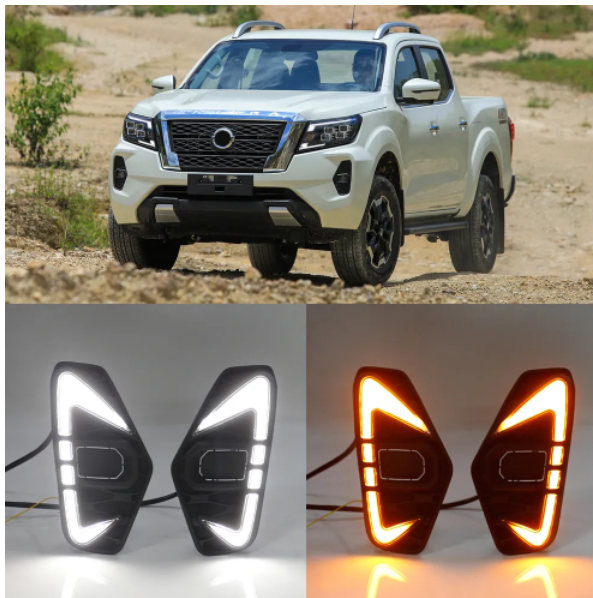 KEEN Car LED Daytime Running Light For Nissan Frontier Navara NP300 DRL 6000K 2020 2021 White Fog Lamp Cover Light 12V LED