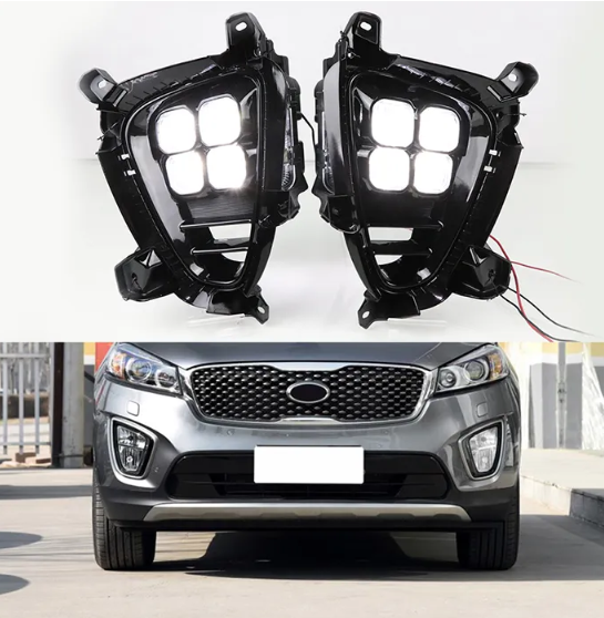 KEEN Korean version For Kia Sorento or prime GT style 2017 2018 2019 LED DRL Fog lamps Foglight Daytime Running Light