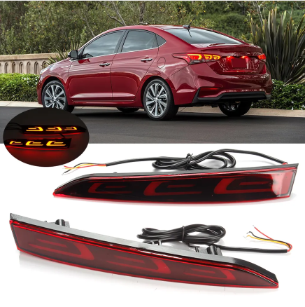 KEEN Car Tail Light for Hyundai Accent/Verna 2018-2020 Rear Bumper led Auto Warning Brake lamp Turn Signal