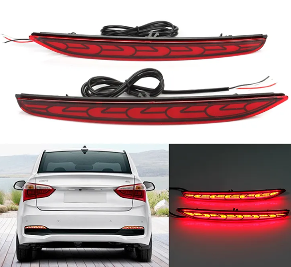KEEN 12V Auto Turning led Reflectors for 2018 Hyundai Grand I10 Sedan/Xcent Car Brake Parking Light Rear Bumper Lamp