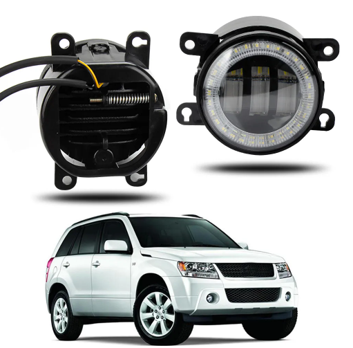 KEEN led Angel Eye Car Fog Lamp for Suzuki Swift Grand Vitara Sx4 Jimny Start-scan Driving Fog Lights White and Yellow Headlight