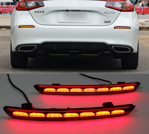 KEEN Car Rear Bumper Light for Honda Civic Sedan Hatchback 2022 2023 Tail Lamp with Flow Turn Signal Reflector Brake Lights