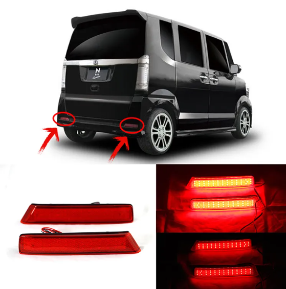 KEEN Car 12V LED Rear Bumper Light for Honda N-box Nbox Tail Lamp Rear Brake Parking Signal Reflector Lights
