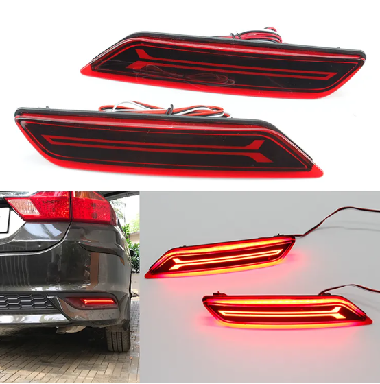KEEN  Rear Bumper Reflectors led for Honda City 2018-2020 Tail Light Brake Parking Signal Lights