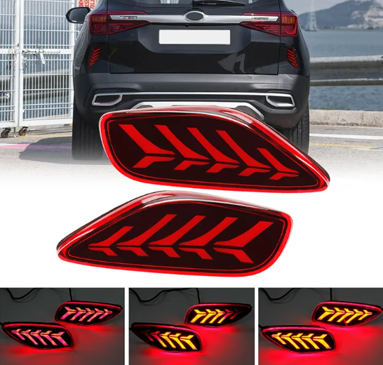 KEEN Car LED For Kia 2019 2020 2021 Seltos KX3 Led Rear Bumper Reflector Light taillight parking brake turn signal
