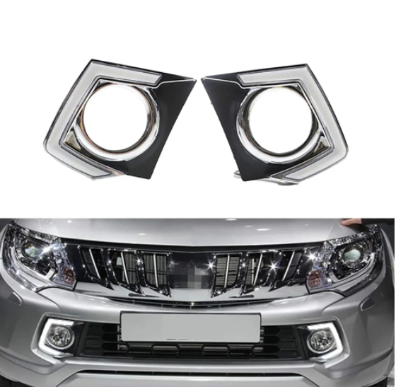 KEEN 12V led Daytime Running Light for Mitsubishi Triton L200 2016-2017 White DRL Driving Fog Lamp Cover Head Lights