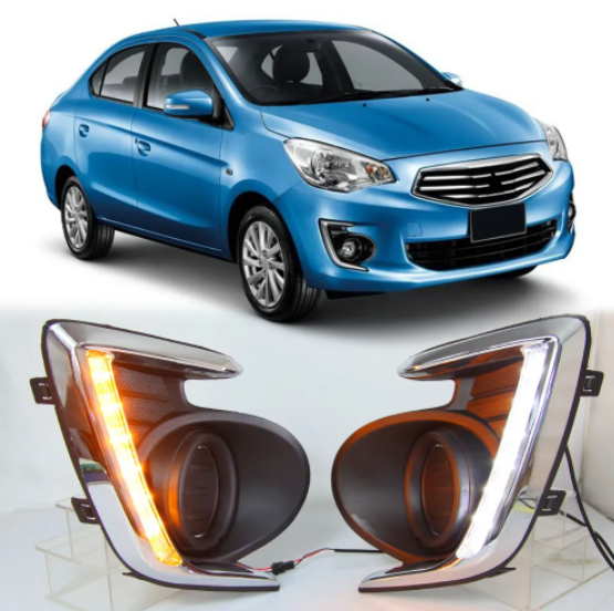 KEEN Waterproof 12V LED DRL for Mitsubishi Attrage 2012 -2015 Daytime Running Light Fog Lamp Cover LED