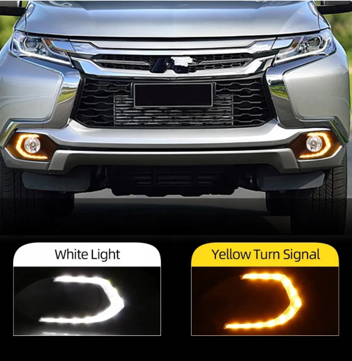 KEEN DC12V LED For Car 2015 2016 2017 Mitsubishi Pajero DRL LED Daytime Running Lights Fog Lamp Cover Accessories Bulb