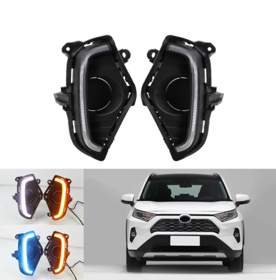 KEEN 12V Car LED DRL for 2019 2020 Toyota RAV4 Daytime Running Light RAV 4 Fog Lamp Auto Flow Turn Signal Lamp