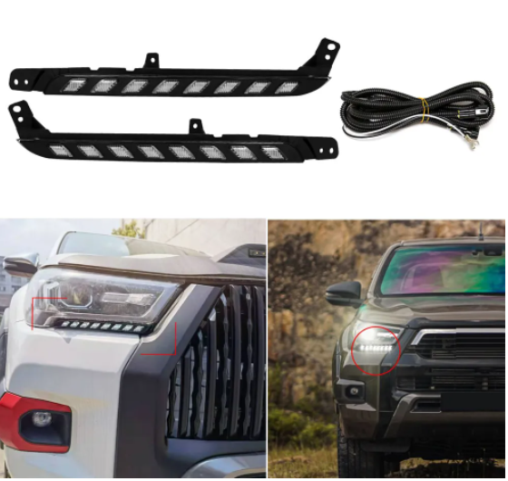 KEEN led DRL Headlight for Toyota Hilux Revo Vigo Rocco 2020-2021 Daytime Running Lights Flow Turn Signal Lamp Foglight
