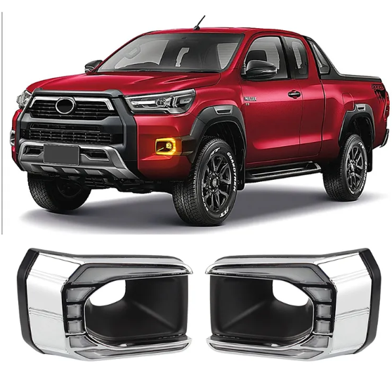 KEEN Newest Daytime Running Light Fog Lamp for Toyota Hilux Rocco 2020-2021 LED DRL Yellow Turning Lamp