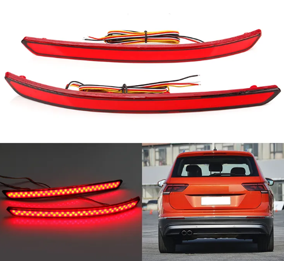 KEEN Rear Bumper Light Flow Turning Strobe Brake Tail Lamp for 2007-2020 VW Tiguan led Reflectors