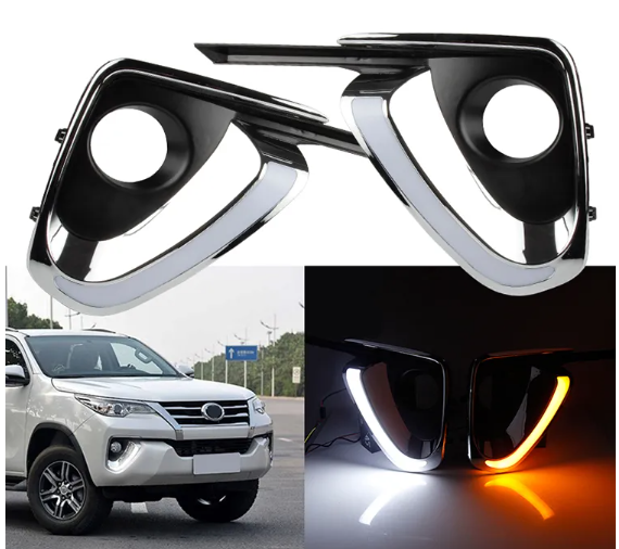 KEEN Popular Car Parts Daytime Running Light for Fortuner 2016-2017 Auto Head Day Lamp LED DRL with Turn Signal