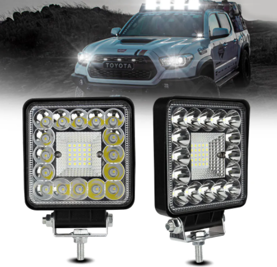 KEEN led 4 inch 123W LED Work Light Bar Offroad 4X4 Spotlight Flood Lamp For Car SUV ATV Truck Trailer Square Headlights
