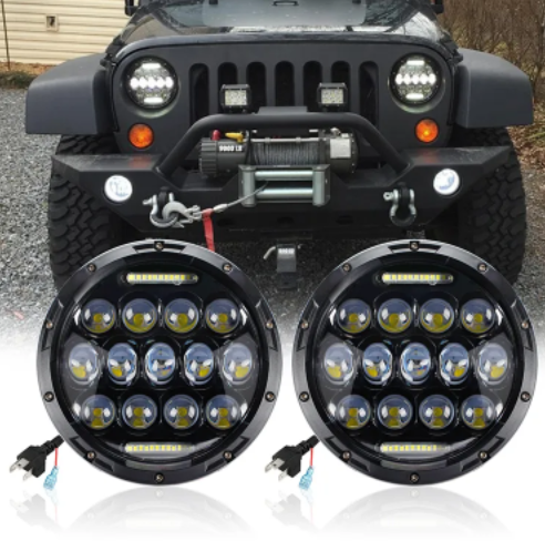 KEEN High Power 75W 4x4 Truck Jeep RV 12V-24V LED Work Light With Hi/Low Beam 7 Inch Led Headlight For Wrangler Fog Lamp