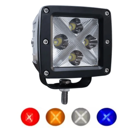 KEEN 12W 3 inch Cube LED Pods Work Light for Car Truck Flood Fog Lights with White Amber Blue Green DRL Offroad Work Lamp