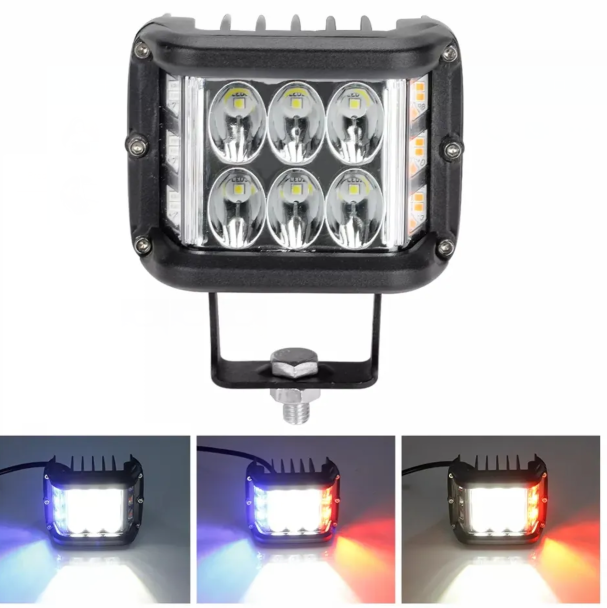 KEEN 12V-80V 36W Red and Blue Flashing Work Lamp for Truck ATV Motorcycle Fog Headlight Off Road Spot Lights Led Head Lights