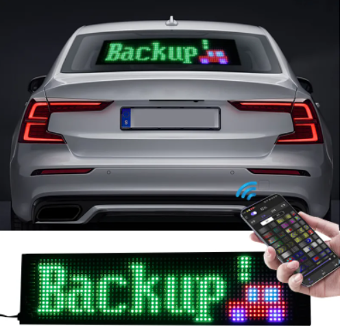 KEEN New App Control Rear Windshield Rhythm Lights DIY Text Decorative Panel Car Interior USB Rear Window Atmosphere Light