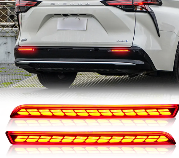 KEEN Car Side Pillar Tail Light for Toyota Sienna 2021 2022 Rear Bumper Lamp LED Brake Parking Turn Signal Reflector Lights