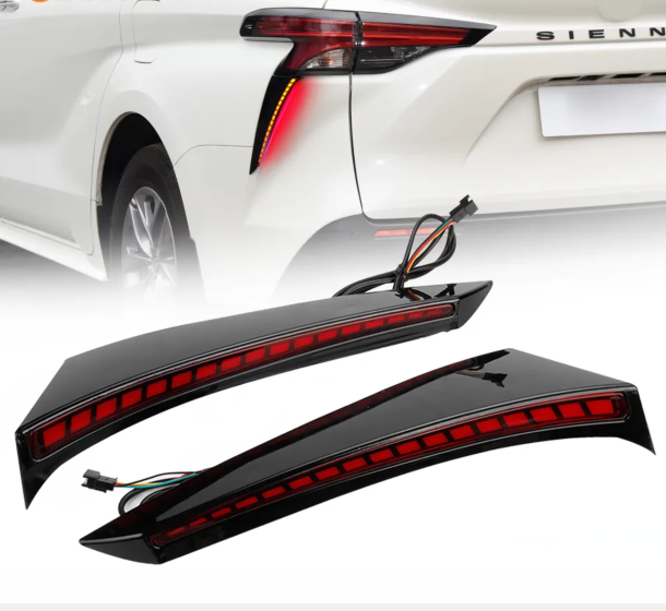 KEEN Car Side Pillar Tail Light for Toyota Sienna 2021 2022 Rear Bumper Lamp LED Brake Parking Turn Signal Reflector Lights