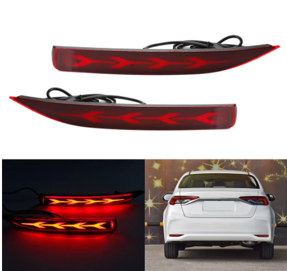 KEEN New led Rear Bumper Reflectors Light for 2019-2020 Toyota Corolla Tail Lamp with Turn Signal Brake Lights
