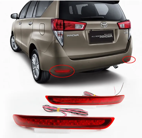 KEEN High Quality Rear Bumper Reflectors led for 2016 Toyota Innova Brake Parking Signal Lamp Tail Lights