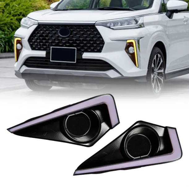 KEEN Car LED Daytime Running Light for Toyota Veloz 2021 2022 2023 DRL with Dynamic Amber Turn Signal Fog Lamp