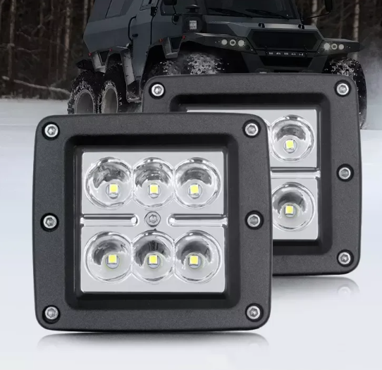 KEEN 3 Inch 18W Led Work Light Off road SUV ATV Tractor Boat Excavator Truck Headlamp Square Pod Lights Spotlight
