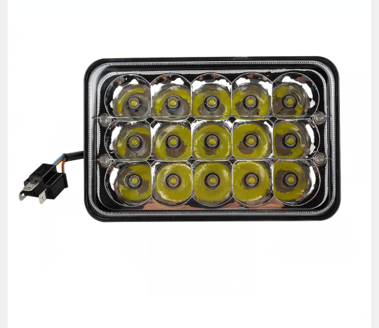 KEEN 12-60V 45W Truck Square LED Headlamp For Jeep Cherokee XJ Wrangler YJ Motorcycle Offroad Hi/Lo Beam Work Light Accessories