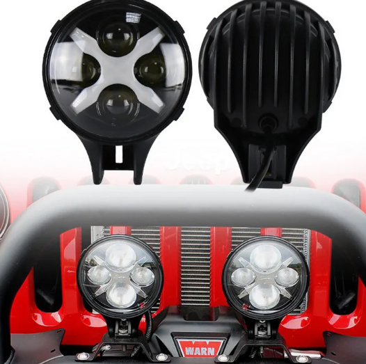 KEEN 6 Inch Angle Eye Car Spotlight 40W Work Lights Halo DRL Driving Headlamp for Motorcycle Offroad Truck Tractor Boat Trailer