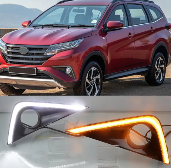 KEEN 12V Daytime Running Light for Toyota Rush 2019 2020 LED Fog Light White and Yellow DRL Auto turning