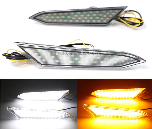 KEEN NEW 12V LED Car for Toyota Rush 2019 2020 DRL Daytime Running Fog light Lamp cover white flow amber turn signal