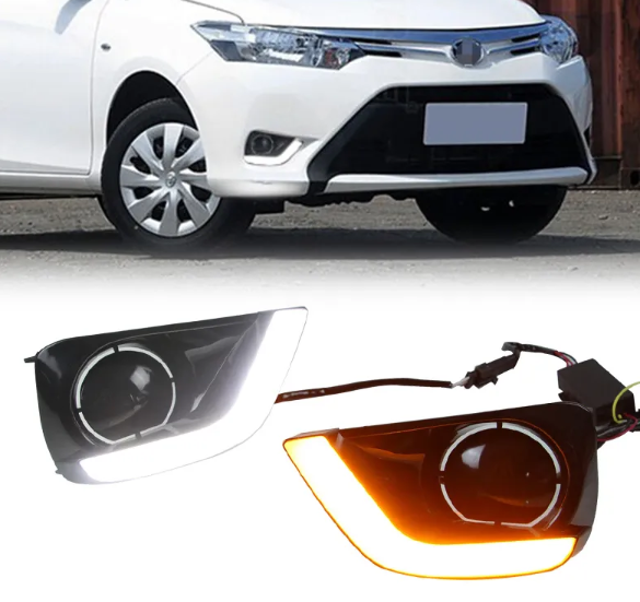 KEEN Car Light for 2014 2015 2016 Toyota Vios Daytime Running Lights DRL Fog Lamp Cover LED