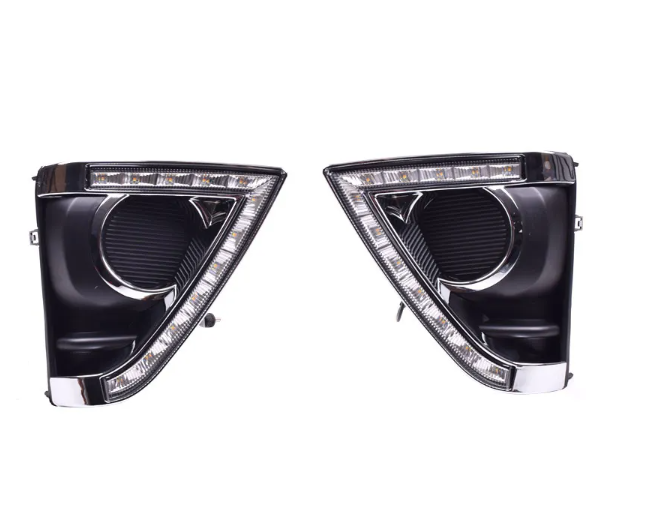 KEEN 12v LED Daytime Running Light for Toyota Yaris 2013 2014 2015 DRL with Amber Turn Signal Driving Fog Lamp Headlight