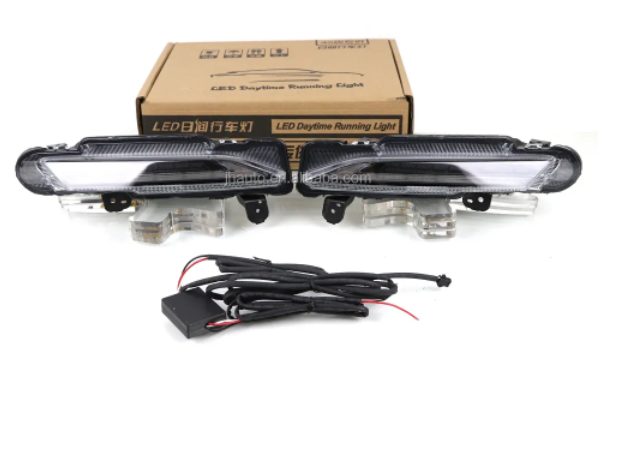 KEEN New Style Car LED Daytime Running Light For 2017 2018 2019 Toyota Yaris DRL White Fog Lamp Cover With Amber turn Signal