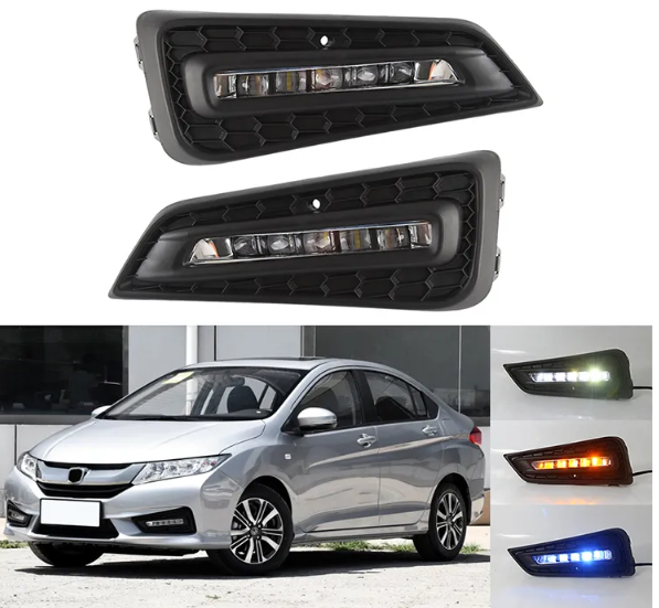 KEEN High Quality LED Daytime Running Light for Honda City 2015-2018 Flow LED DRL Driving Fog Light Cover LED Turning