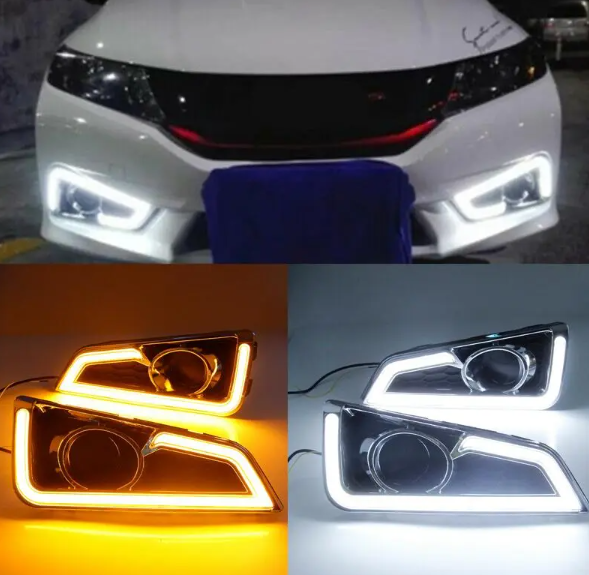 KEEN High Quality LED Daytime Running Light for Honda City 2015-2018 Flow LED DRL Driving Fog Light Cover LED Turning