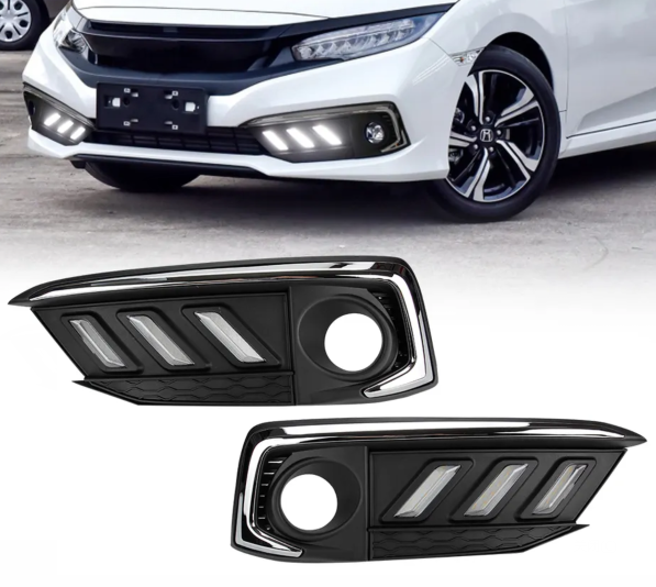 KEEN Car Daytime Running Light for Honda Civic 10th gen 2019 2020 DRL Flow Turn Signal Fog Light Car Head Lamp