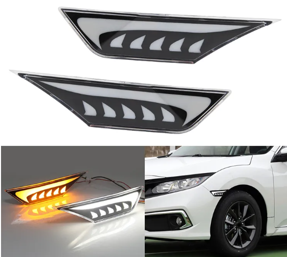 KEEN Fender Light Day Running Light for Honda Civic led Side Marker Lights Driving Turning Lamp