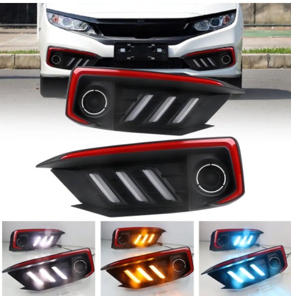 KEEN Hot Sale 12V Daytime Running Light for Honda Civic 2019-2020 Daylights Yellow Turning Fog Lamp Cover