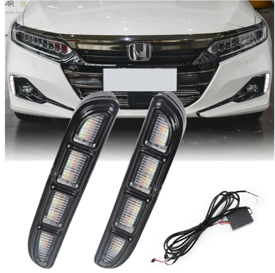 KEEN New 12V Led DRL for Honda Accord 2021 2022 Flow Turn Signal Daytime Running Light Driving Fog Light LED
