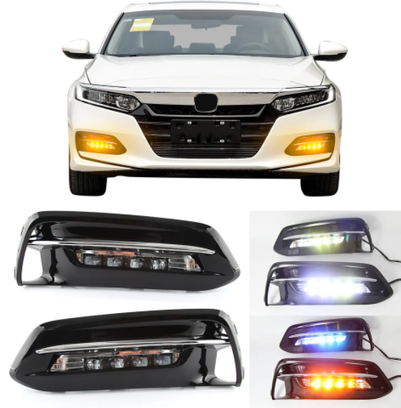 KEEN 12V Daytime Running Light for Honda Accord 10th 2018-2019 Turning Signal Light LED DRL Driving Fog Lamp Cover LED